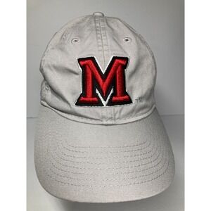 Miami University Redhawks Cap Hat‎ Adult Gray Red Strapback Embroidered Adidas